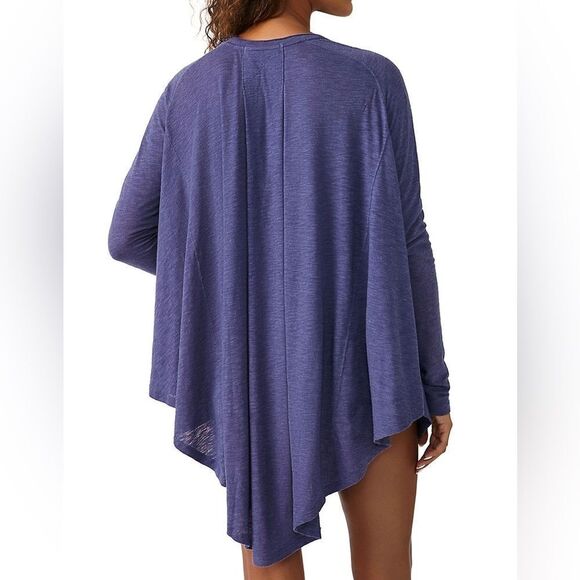 We The Free Aria Trapeze Long-Sleeve Purple Oversized Long Sleeve Top Size Small - Picture 2 of 10
